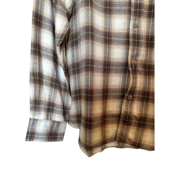 Weatherproof Vintage Men's LUXE FLANNEL Plaid Button Down Shirt Size XL Shitake - Picture 7 of 10